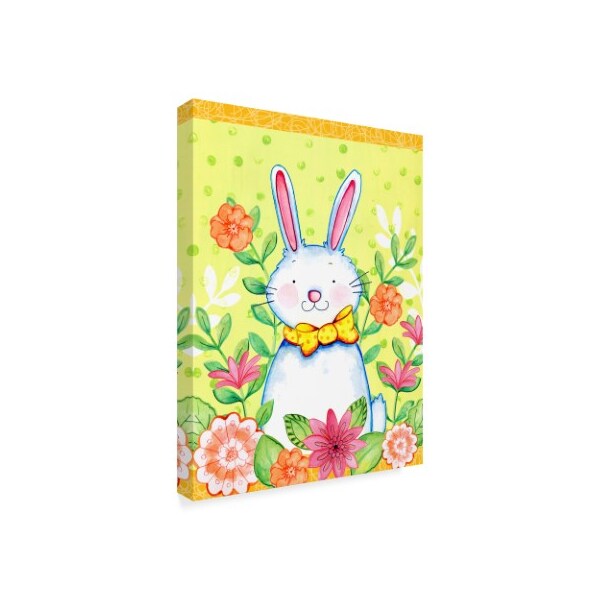 Valarie Wade 'Flowers And Bunny' Canvas Art,18x24